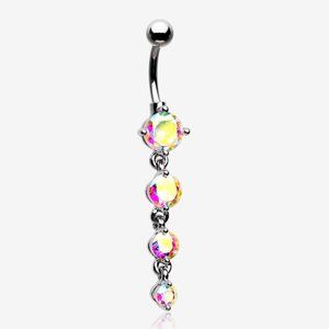 Radiant Sparkle Cascade Chandelier Belly Button Ring